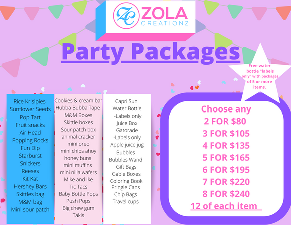 Party Package Pick 2-8